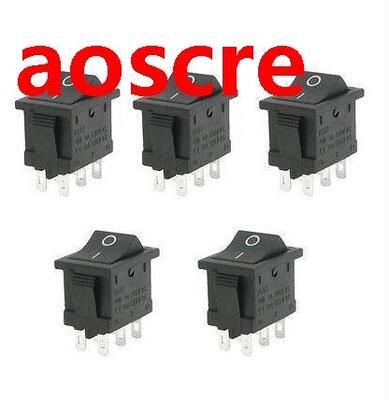 5pcs AC 6A/250V 10A/125V 6Pin DPDT Locking 2 Position Snap i