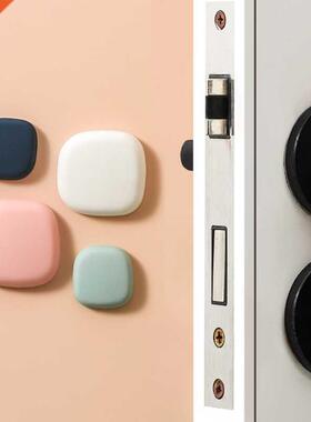 4Pcs Cobblestone Square Silicone Door Stopper with Self Adhe