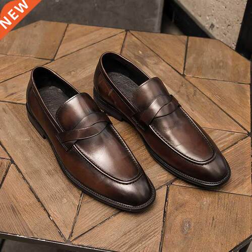 Patent Leather Men Shoes Luxury Brand 2021 Casual Slip on Fo