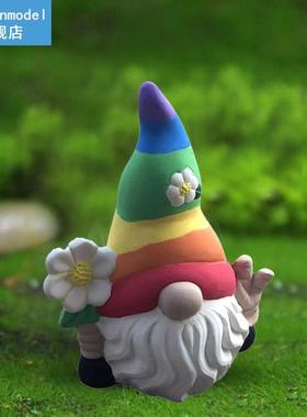 Cartoon Faceless Doll Dwarf Sculpture Outdoor Landscape Gnom