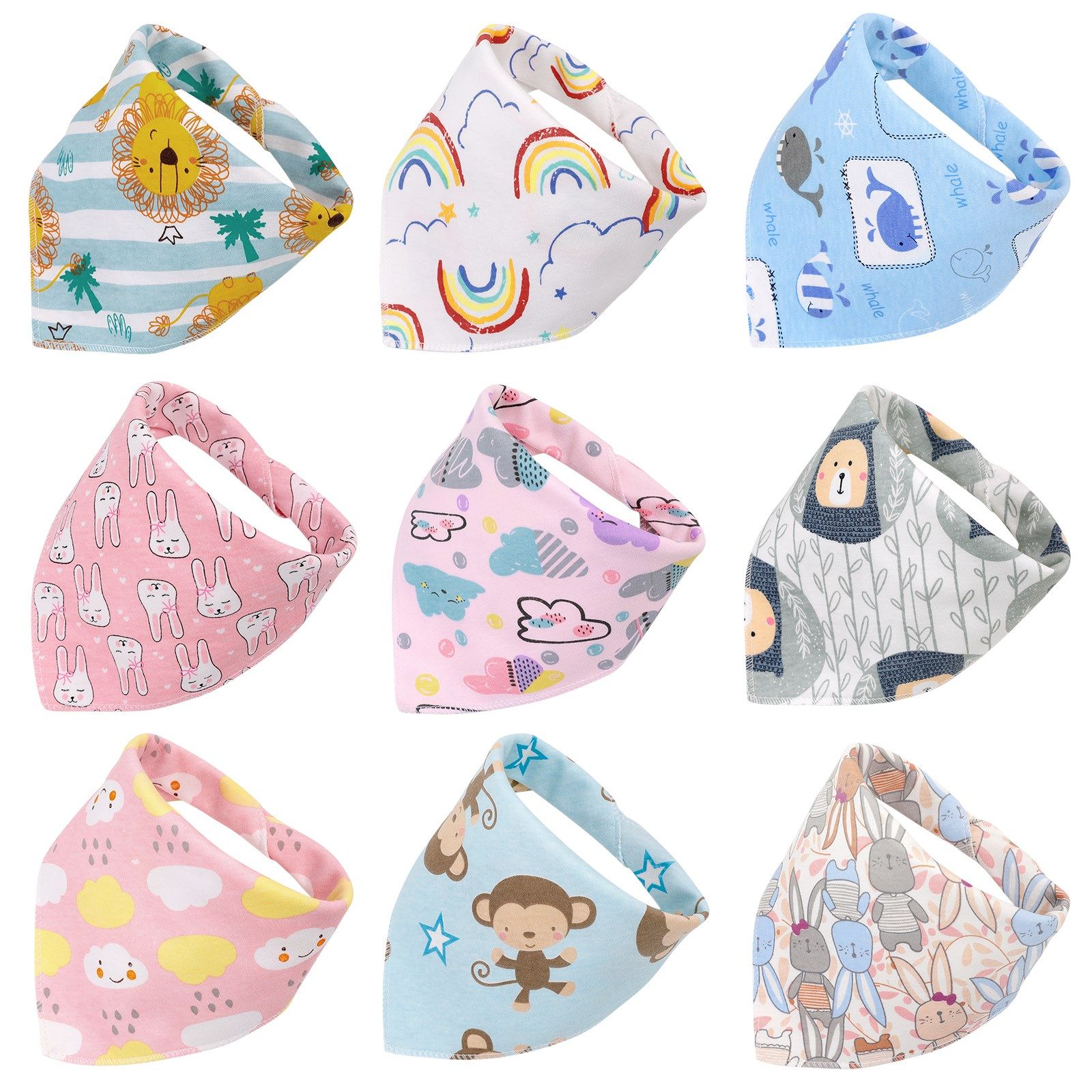 1Pc Baby Bandana Bibs Triangle Burp Cloths Cartoon Saliva To