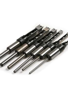 6pcs HSS Twist Drill Bit Square Hole Mortiser Mortising Chis