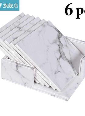 6pcs Heat Resistant Cup Mat Fashion Marble Square High Quali