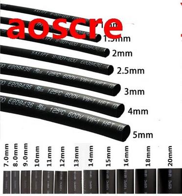 1 METER/LOT 2:1 Black Color 18mm 20mm 22mm 25mm 28mm 0mm 5