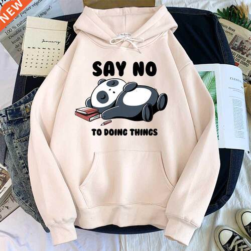 Hoody Sleeping Panda Says No Printing New Womens Hoodie Plus