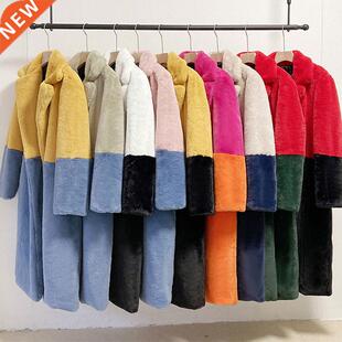 Jacket Parka Winter Clothing Women Faux Fur Jacket Hairy Lon