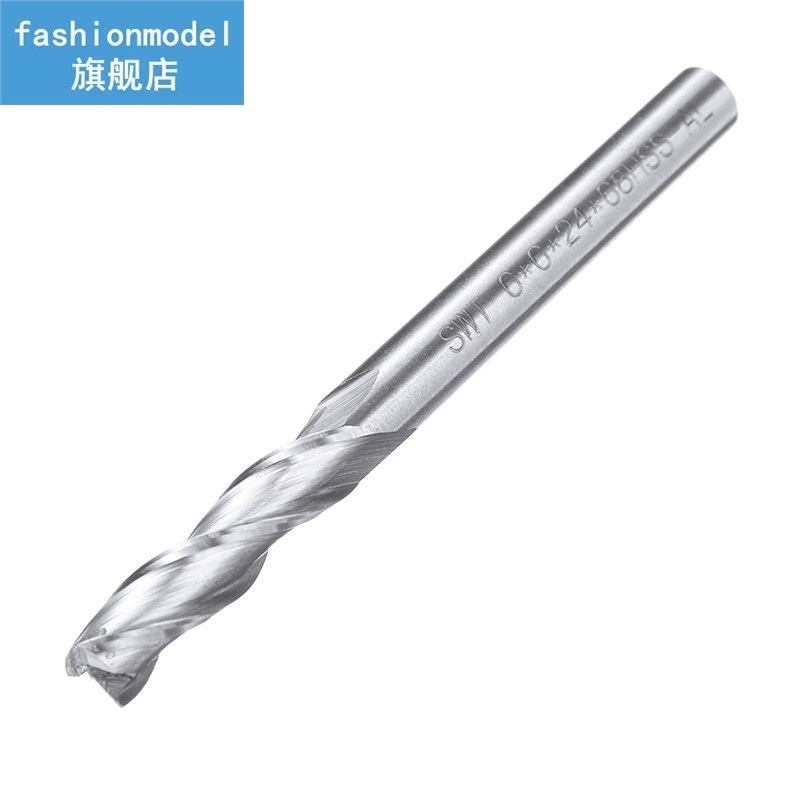 1pc 3 Flutes HSS Milling Cutter Extra Long 6mm Shank End Mil
