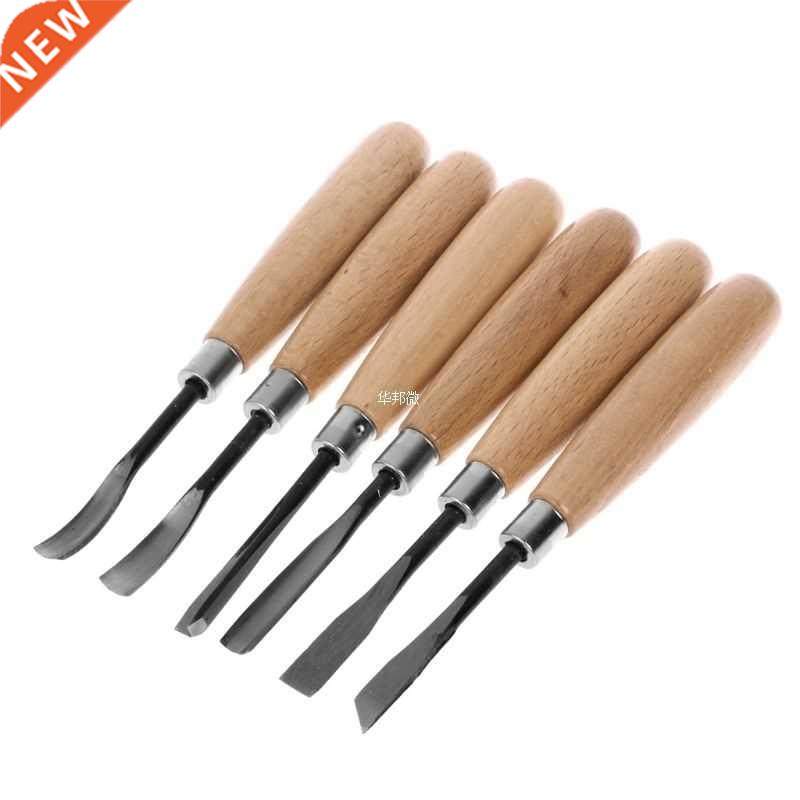 6Pcs Dry Hand Wood Carving Tools Chip Detail Chisel Set Kniv