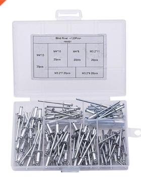 120Pcs/set M3.2*7/9/11 M4*8/10/13 GB12618 Aluminium Blind Ri