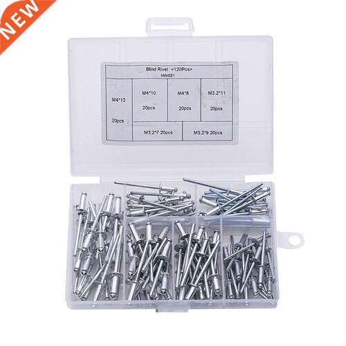 120Pcs/set M3.2*7/9/11 M4*8/10/13 GB12618 Aluminium Blind Ri