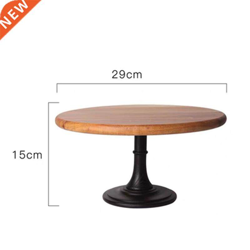 1 X Cake Plate Turntable Rotating Cake Stand Wooden Decorati