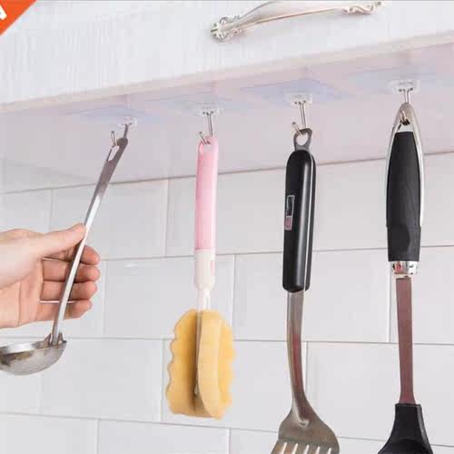 20Pcs Hooks Transparent Strong Self Adhesive Door Wall Hange