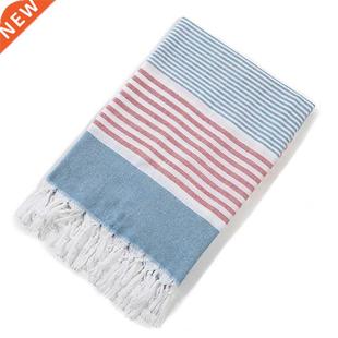 Cotton Large Turkish Pestemal Bath Towel with Tassels Trave