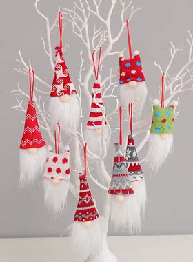 In Stock Christmas tree pendant Christmas ball hat faceless
