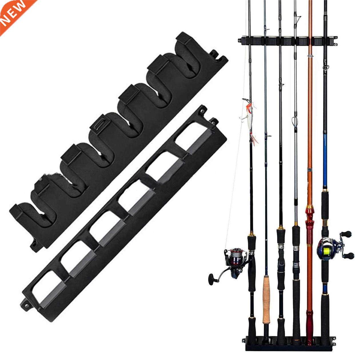Wall Mounted ABS 6 Rods S Size Fishing Pole Display Fixed Ra