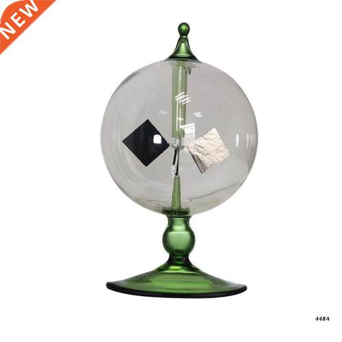 4 Blades Rotating Glass Windmill Solar Powered Crookes Radio