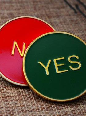 Yes/No Commemorative Lacquered Metal Badge Copper Coin Custo