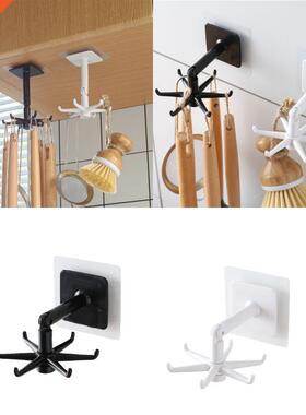 Kitchen Wall Hooks 360 Degrees Rotated Strong Adhesive Hook