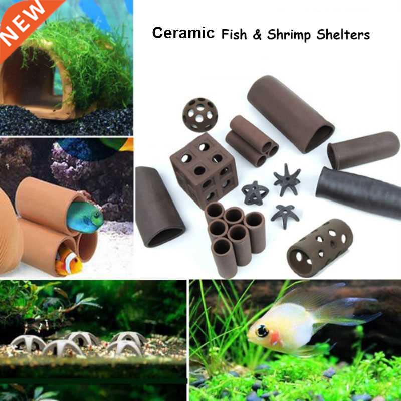 Ceramic Aquarium Decoration Fish Shrimps Shelter House Potte