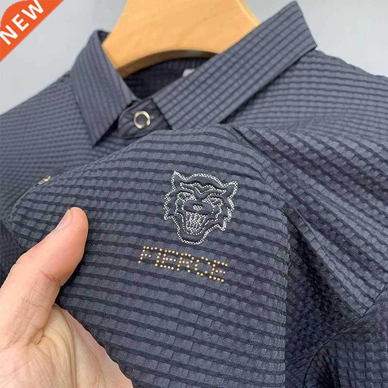 High end fashion 2022 embroidered polo shirt men's short