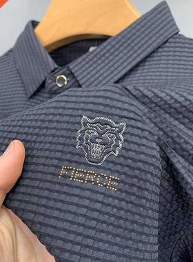 High end fashion 2022 embroidered polo shirt men's short