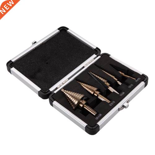 5pcs HSS COBALT MULTIPLE HOLE 50 Sizes STEP DRILL BIT SET w