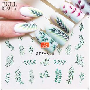 Decal and Tree Water Green Leaf Nail Flower 1pcs Sticker