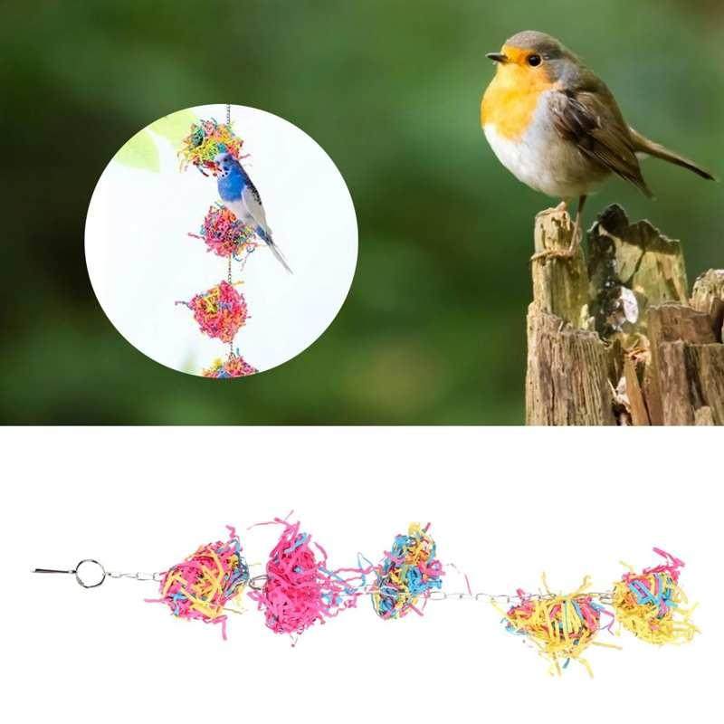 Garden Feeder Supplies Sand Paper String Colorful Bird Toy H