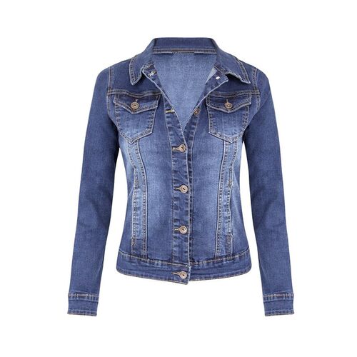 Plus Size Short Denim Jackets Women autumn Wash Long Sleeve