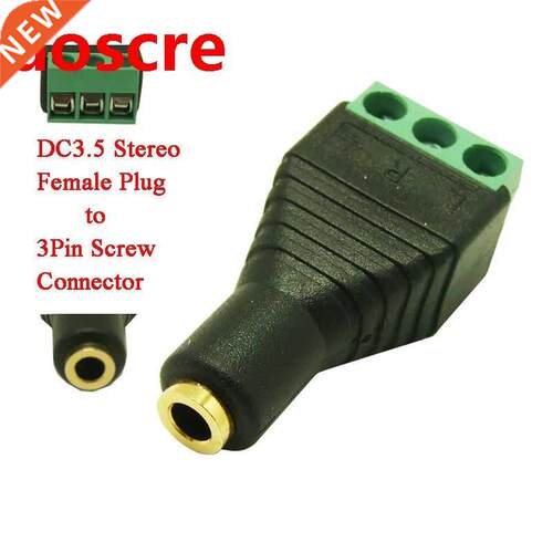 50pcs free shipping 3.5mm Stereo Female Plug To 3pin Screw