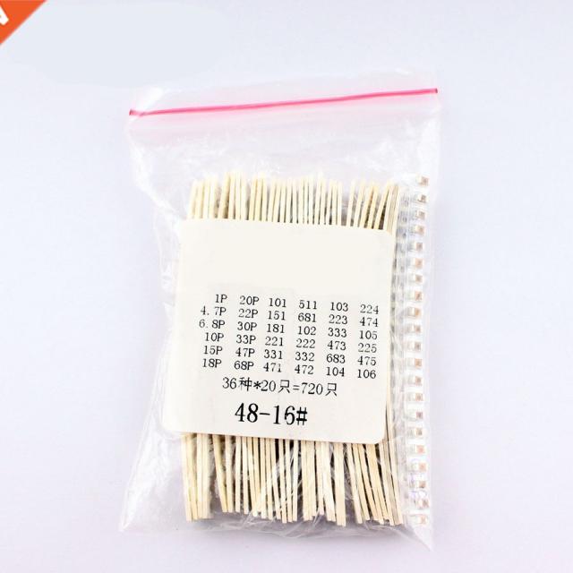 720PCS SMD 1206 Ceramic Capacitor 1pF-10uF 36Values *20pcs C