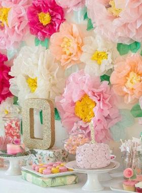 Set of 3 Tissue Paper Pom Pom Flower amen Chrysanth Flowe