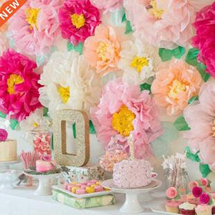 Set of 3 Tissue Paper Pom Pom Flower amen Chrysanth Flowe