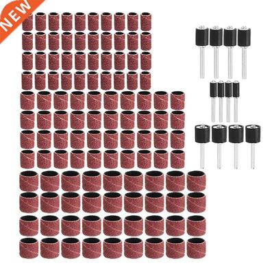 132pcs 80 Grit 1/4 3/8 1/2 Inch Sanding Drum with Sanding Ma