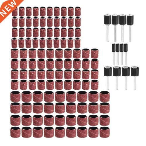 132pcs 80 Grit 1/4 3/8 1/2 Inch Sanding Drum with Sanding Ma