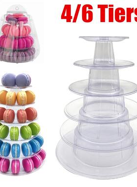 4/6 Layer High Quality Macarons Display Tower PVC Macaron To