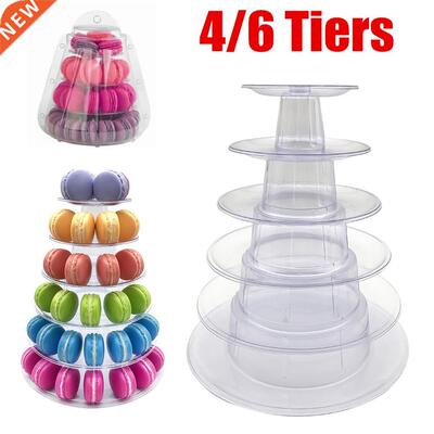 4/6 Layer High Quality Macarons Display Tower PVC Macaron To