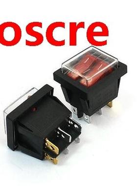 2pcs Double SPST 2 Position 6 Pins Rouge Neon Light Rocker S