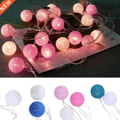 20LED Cotton Ball Fary Strng Lghts Weddng Holday Decor