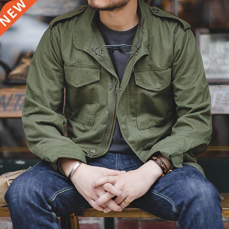 Maden M65 Jackets For Men Green Oversize Denim Jacket Milit图片