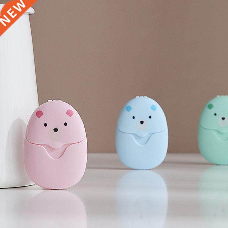 50Pcs New Travel Portable Disposable Boxed Soap Paper Cute