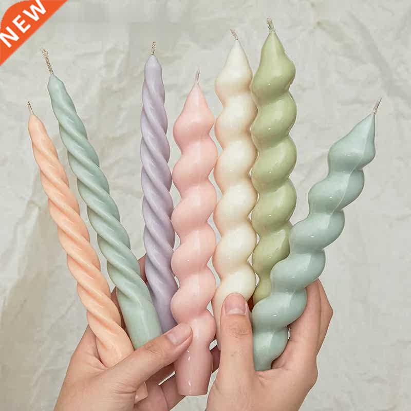 2PCS Twisted Pillar Candles Home Decorative Aromatherapy Lon