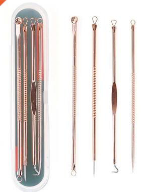 Rose Gold 4pcs/set Blackhead Comedone Acne Pimple Belmish Ex