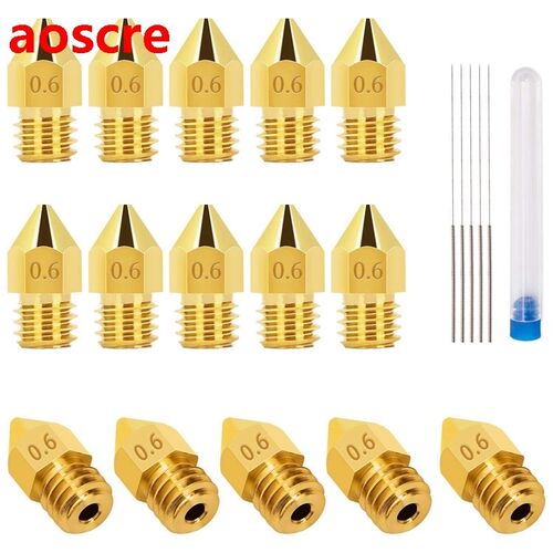 15Pcs 0.6Mm 3D Printer Nozzles Extruder Nozzles for MK8 with
