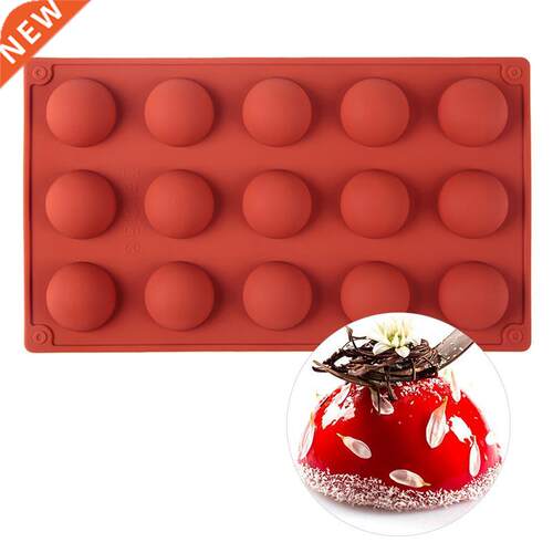 15 Cavity 3D Round Shape Mold Silicone Chocolate Cookie Muff