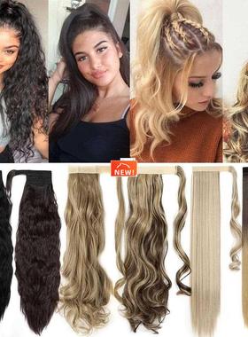 30colors clip in ponytail hair extension synthetic false hai