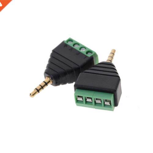2pcs Stereo Male Plug To AV Screw Video Balun Terminal Jack
