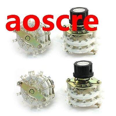 4 Pcs 6mm Dia Shaft 24Pin 2-Pole 11-Position 2P11T Potentiom