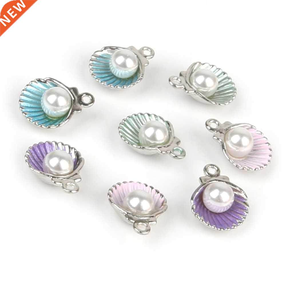 10pcs/lot Enamel Shell Alloy Charm Pendants For Women Earrin