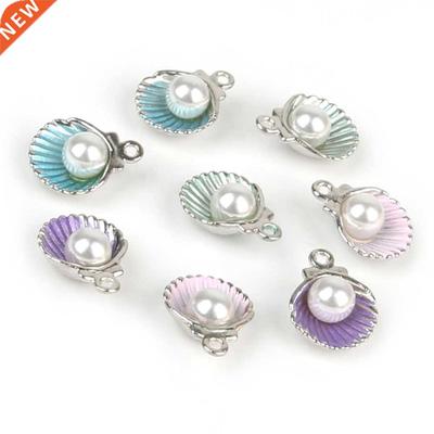 10pcs/lot Enamel Shell Alloy Charm Pendants For Women Earrin